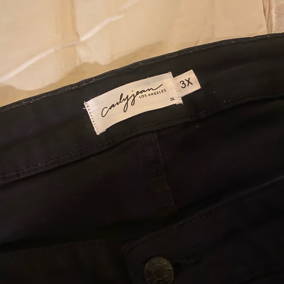 Carlyjean LA sz 3x black jeans wide leg raw - Picture 3 of 3